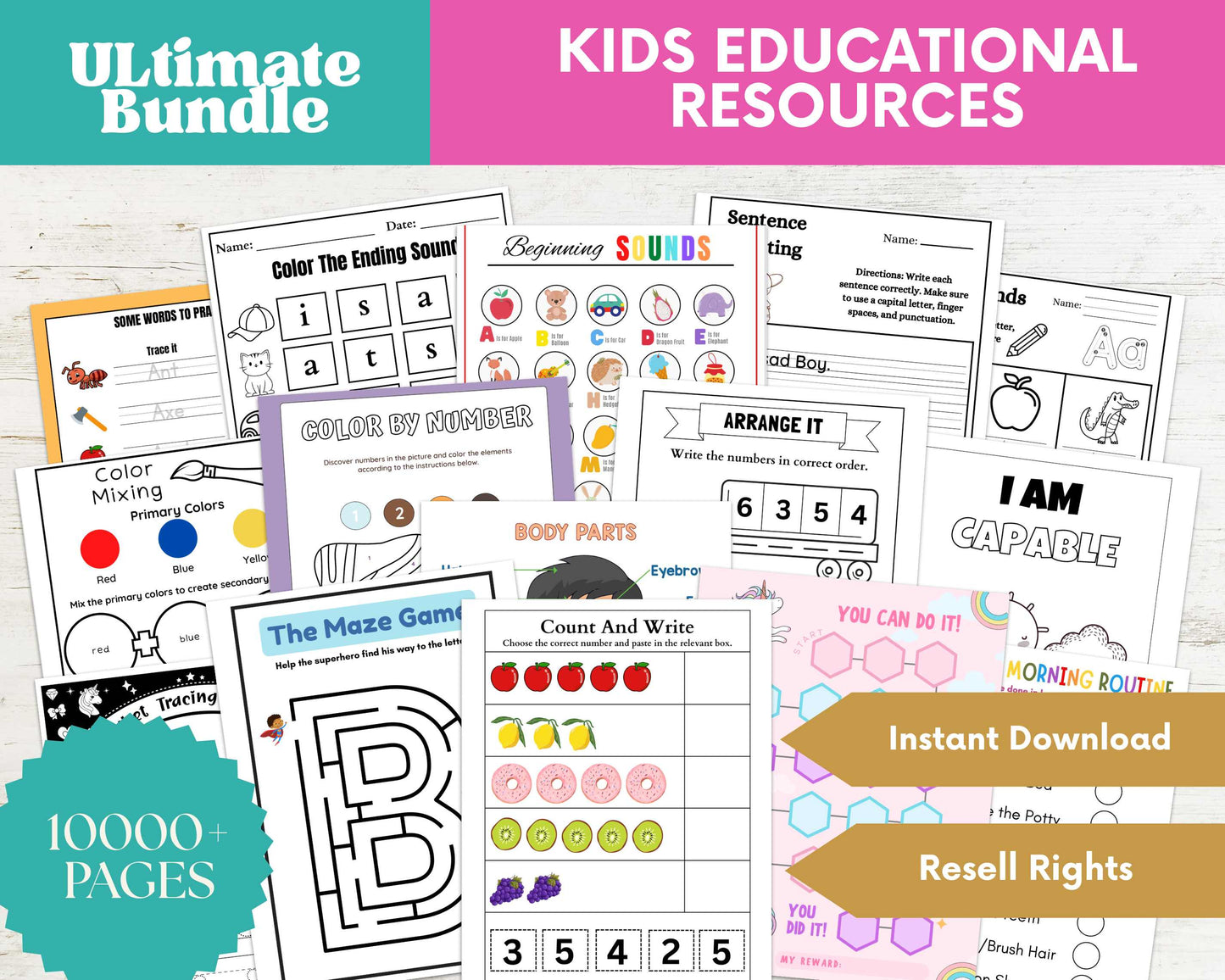 Back to School Mega Bundle for Kids – 10,000+ Pages of Fun, Faith & Learning (With Master Resell Rights!)