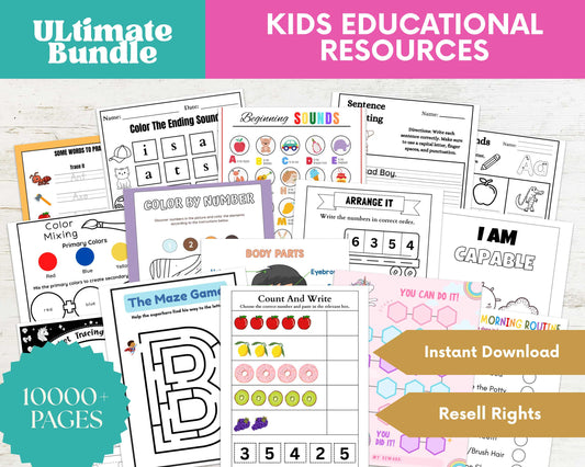 Back to School Mega Bundle for Kids – 10,000+ Pages of Fun, Faith & Learning (With Master Resell Rights!)