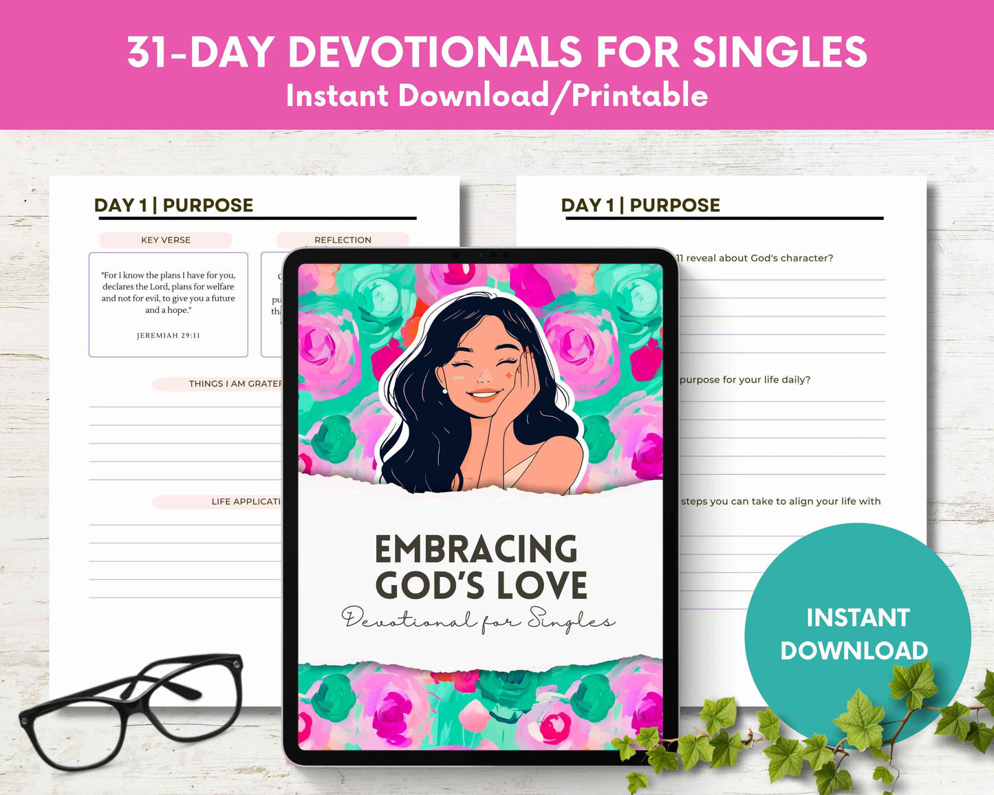 Embracing God’s Love:31 Day Printable Devotional for Christian Singles