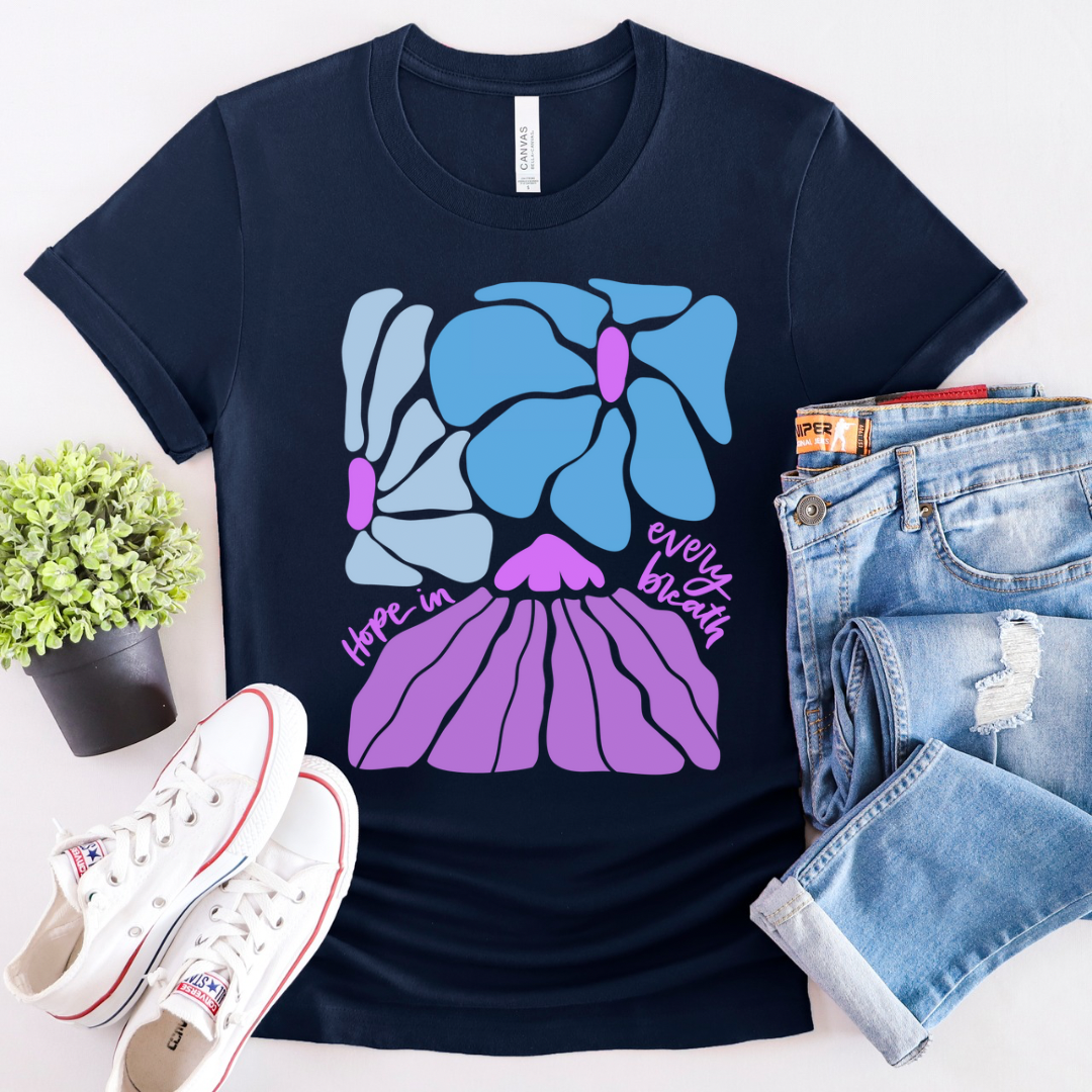 Hope In Every Breath Boho Floral Inspirational T-Shirt