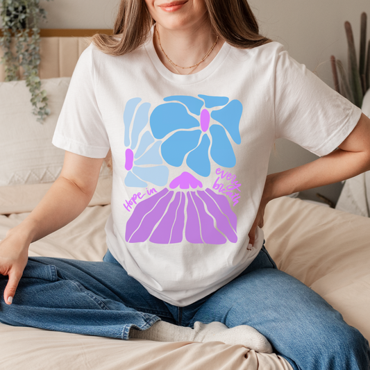 Hope In Every Breath Boho Floral Inspirational T-Shirt