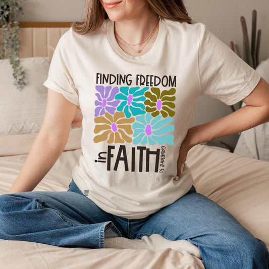 Finding Freedom in Faith Tee, Faith-Based Gift, Spiritual Motivation T-Shirt