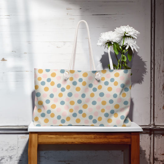 Colorful Polka Dot Weekend Bag - Stylish & Versatile Travel Tote